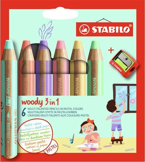 Stabilo STABILO woody 3 in 1, Assorted colours, 6 pc(s)