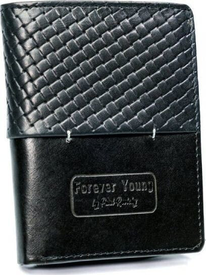 Кошелек Forever Young Black Leather Stitched Men's