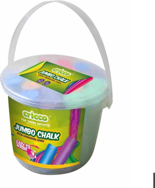 Цветные мелки для рисования Cricco Kreda kolorowa Jumbo wiaderko 20 шт