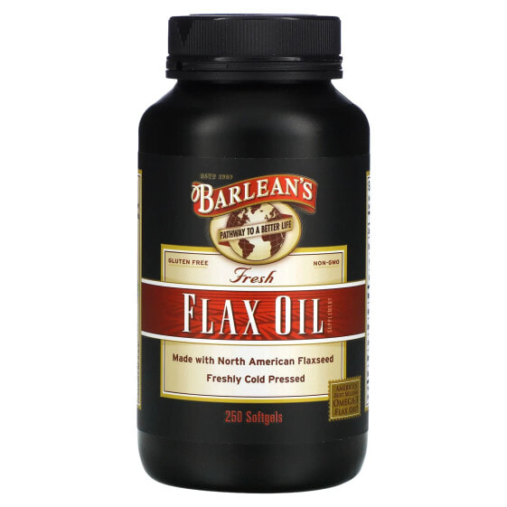 Barlean's, Свежее льняное масло, 250 мягких желатиновых капсул