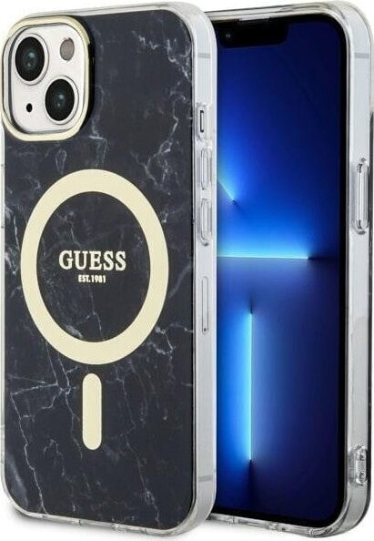 Guess Guess Marble MagSafe - Etui iPhone 14 (Czarny)