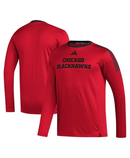 Men's Red Chicago Blackhawks AEROREADY Long Sleeve T-shirt