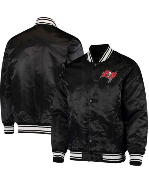 Men's Black Tampa Bay Buccaneers Locker Room Satin Varsity Full-Snap Jacket