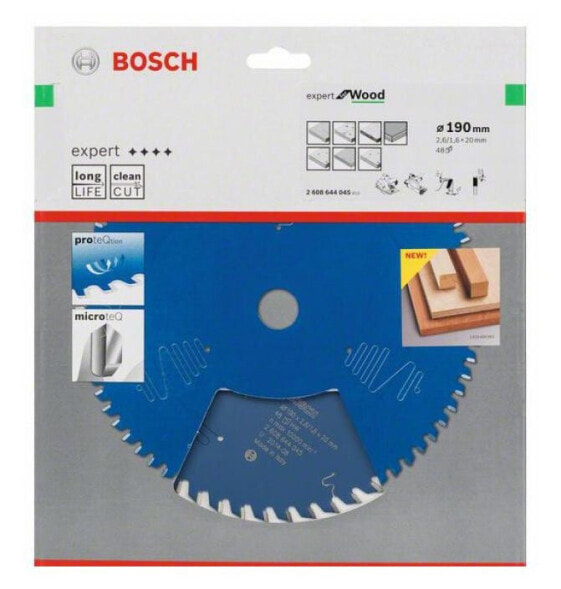 Циркулярная пила Bosch Wood Expert 190x20 мм, 48 зубов