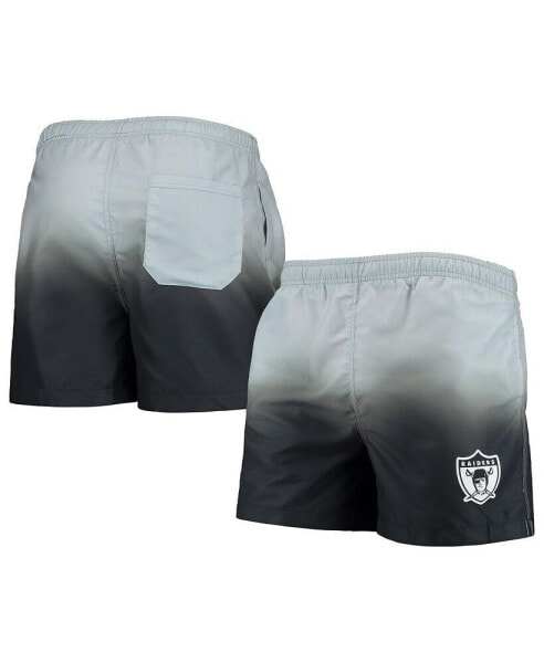 Men's Black Las Vegas Raiders Retro Dip-Dye Swim Shorts