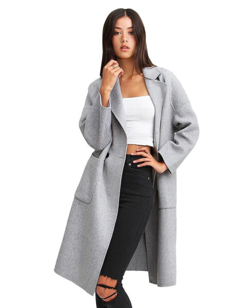 Women Publisher Double Breasted Wool Blend Coat