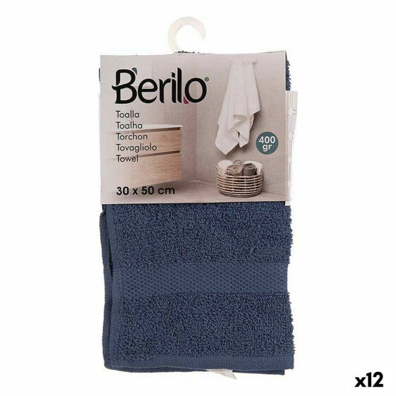 Банные полотенца Berilo Синие 30 х 0,5 х 50 см (12 штук)