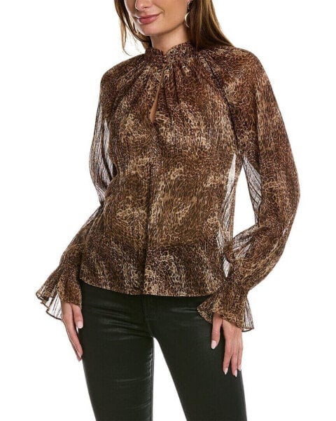 Ramy Brook Jolene Blouse Women's Brown Xxs