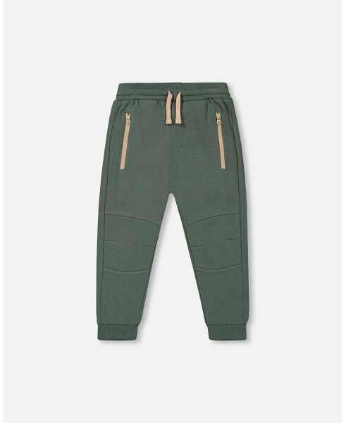 Big Boys Fleece Sweatpants With Zip Pockets Forest Green