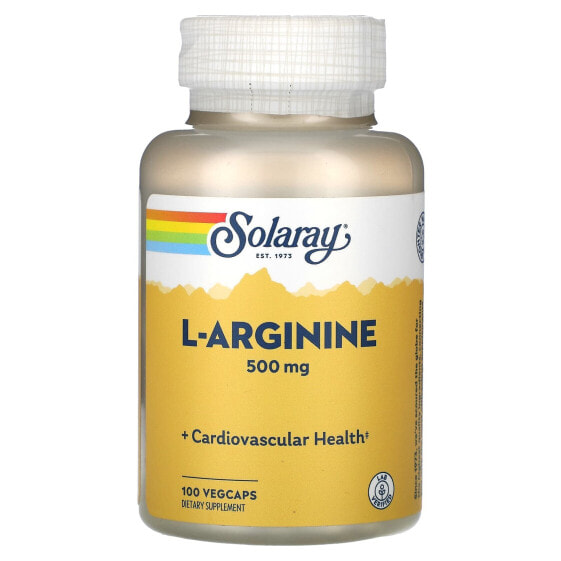 Аминокислоты SOLARAY L-Аргинин, 500 мг, 100 растительных капсул