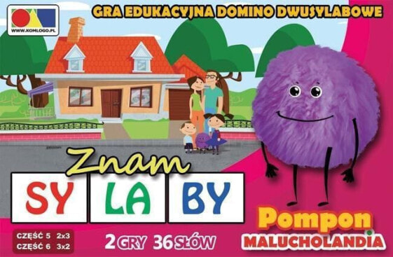 Логическая настольная игра для детей Komlogo Gra domino. Znam sylaby. Cz. 5 i 6 - zestaw Pompon