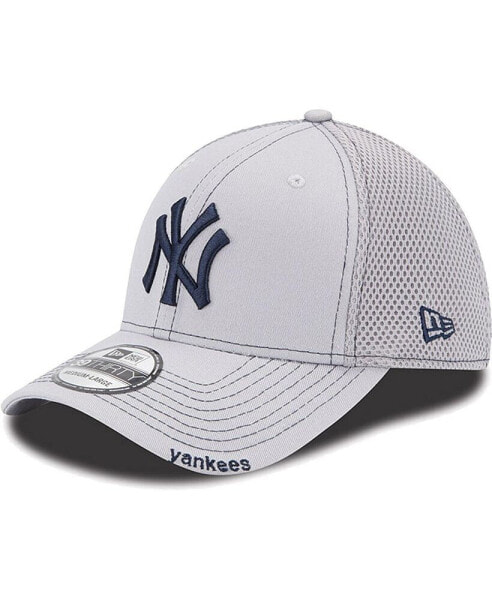 Men's New York Yankees Gray Neo 39THIRTY Stretch Fit Hat
