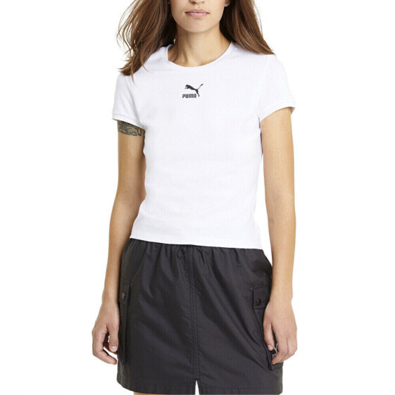 Топ PUMA Classics Fitted Crew Neck Short  Women White