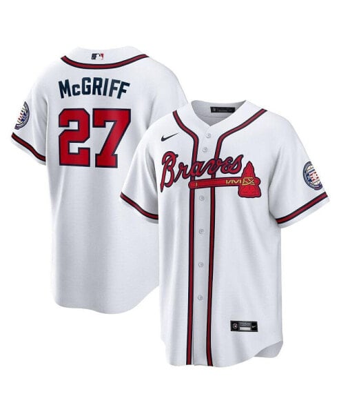 Men's Fred McGriff White Atlanta Braves 2023 Hall of Fame Patch Inline Replica Jersey