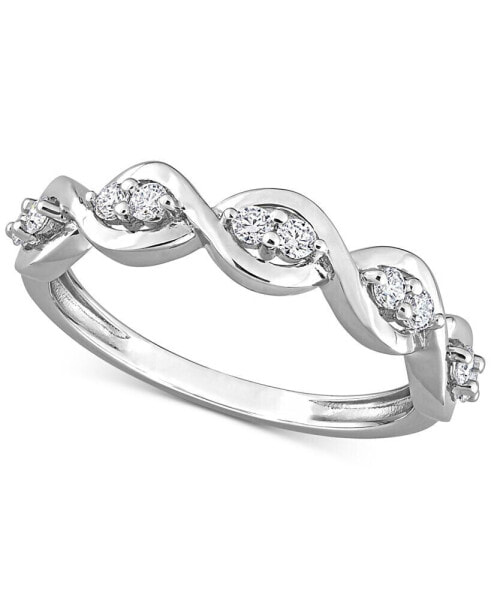 Lab-Grown Moissanite Twist Band (1/4 ct. t.w.) in Sterling Silver