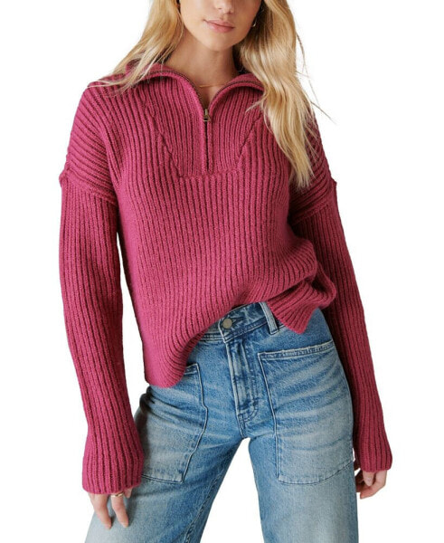 Women's Half-Zip Knit Pullover Sweater