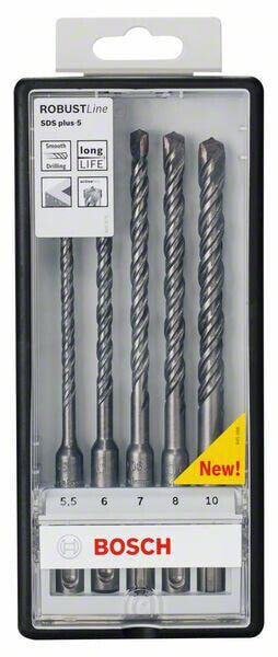 Bosch 5tlg. Robust Line Hammerbohrer-Set SDS plus-5 Ø 5,5,6,7,8,10 x 165mm