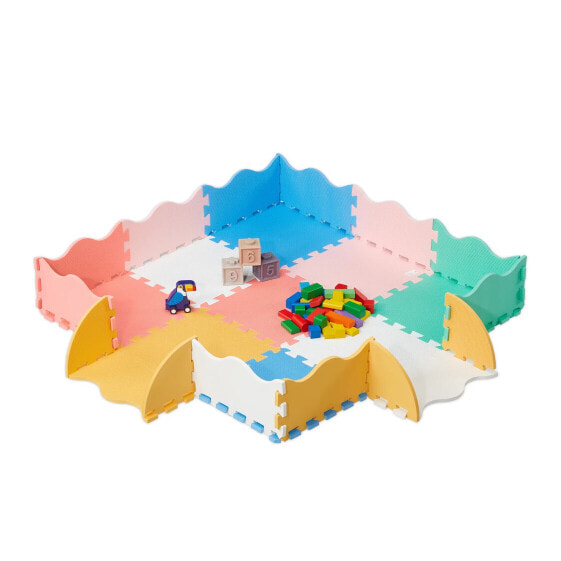 Bunte Puzzlematte mit Rand