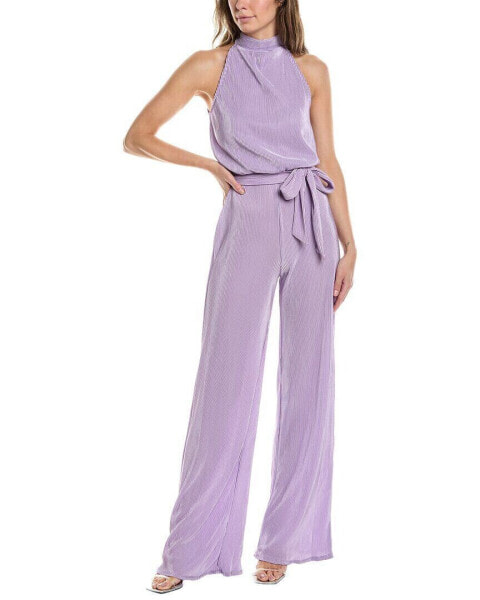 Marion Accordion Pleated Jumpsuit Women's Purple S