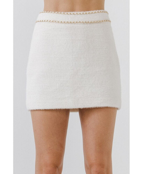 Women's Chain-Trimmed Mini Skirt