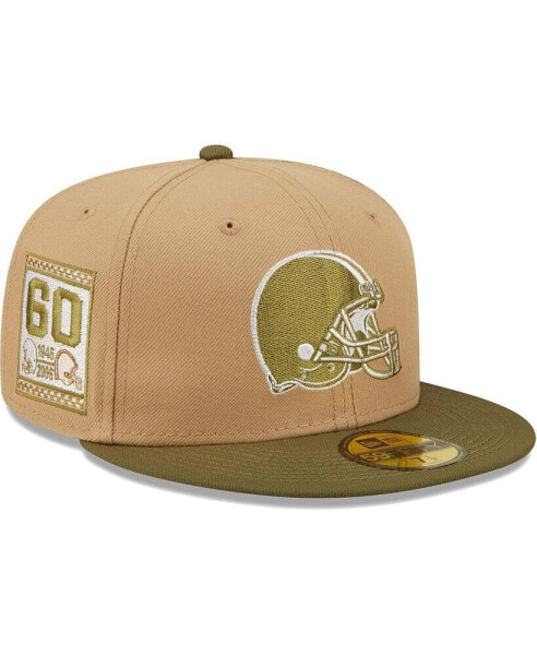 Men's Tan, Olive Cleveland Browns 60th Anniversary Saguaro 59FIFTY Fitted Hat