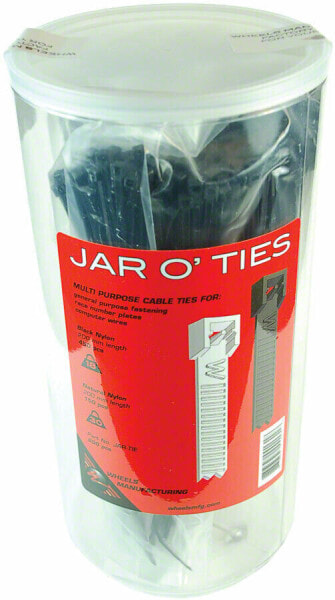 Wheels Manufacturing Zip Ties: Black 600 pieces with POP Jar