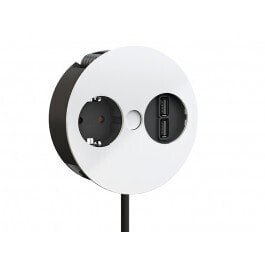 Удлинитель BACHMANN Twist - 2 m - 1 AC outlet(s) - Indoor - Unmanaged - Metal,Plastic - Black,White