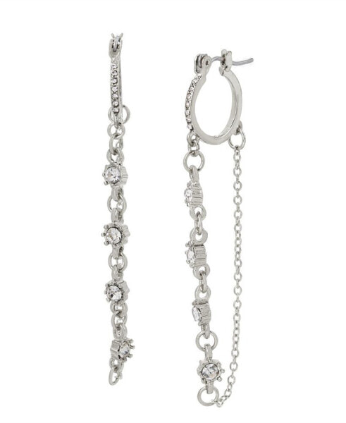 Stone Chain Hoop Earrings