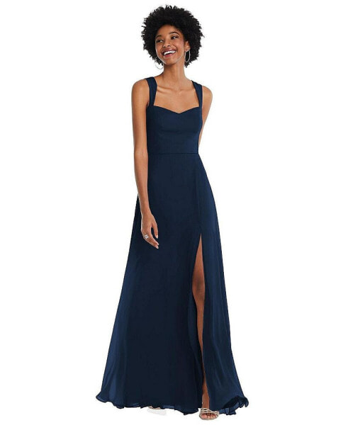 Contoured Wide Strap Sweetheart Maxi Dress