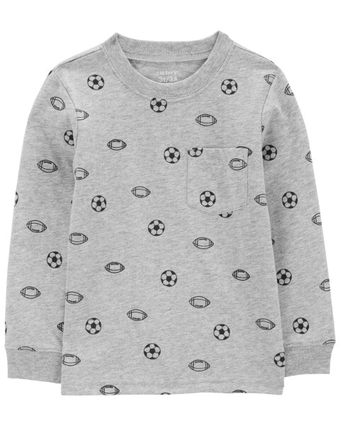 Toddler Sports Print Long-Sleeve Tee 4T