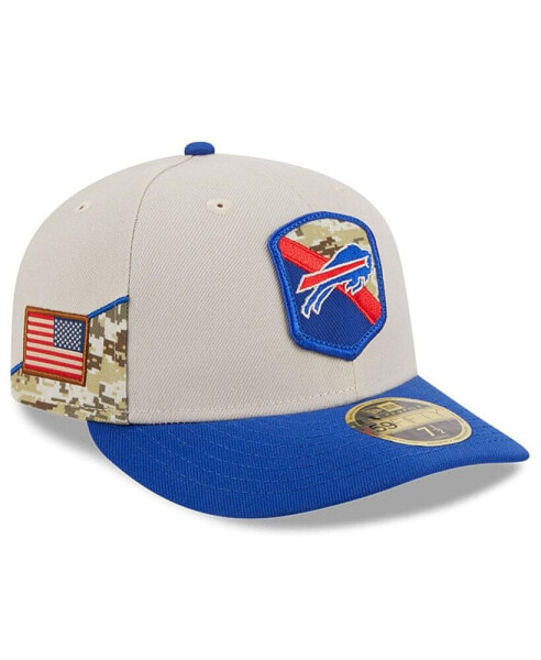 Men's Stone, Royal Buffalo Bills 2023 Salute To Service Low Profile 59FIFTY Fitted Hat