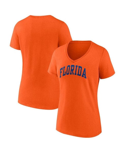 Women's Orange Florida Gators Basic Arch V-Neck T-shirt