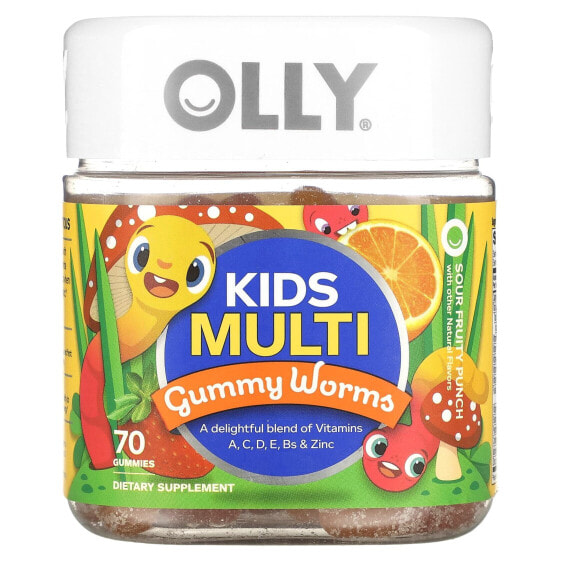 OLLY, Kids Multi, Gummy Worms, кислый фруктовый пунш, 70 жевательных таблеток