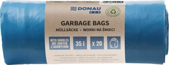 Donau Worki na śmieci DONAU ECO, z uchwytami Knoties, 35l, 20 szt., niebieskie