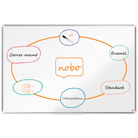 NOBO Premium Plus Vitrified Steel 1500X1000 mm Board