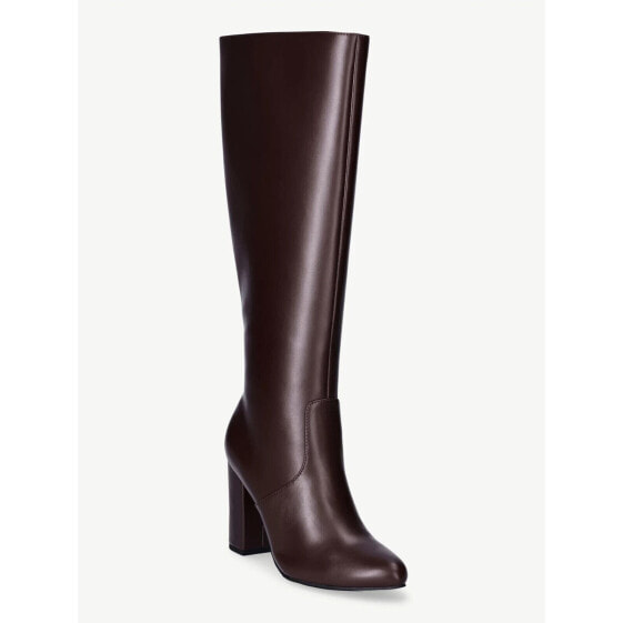 Scoop Knee-High Dress Boots Women’s size 8 Chocolate Polyurethane Half-Side Zip