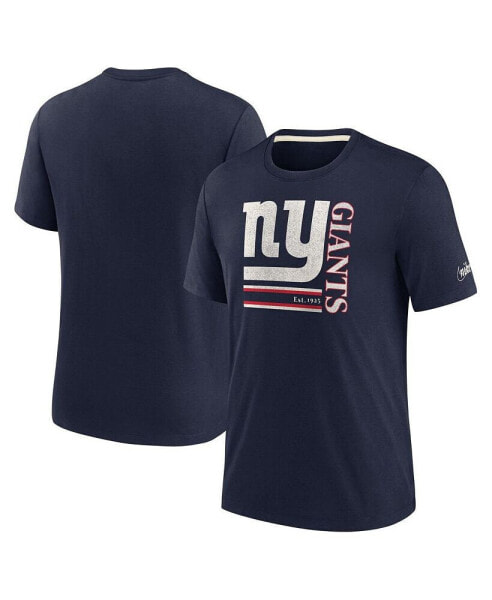 Men's Navy New York Giants Wordmark Logo Tri-Blend T-shirt