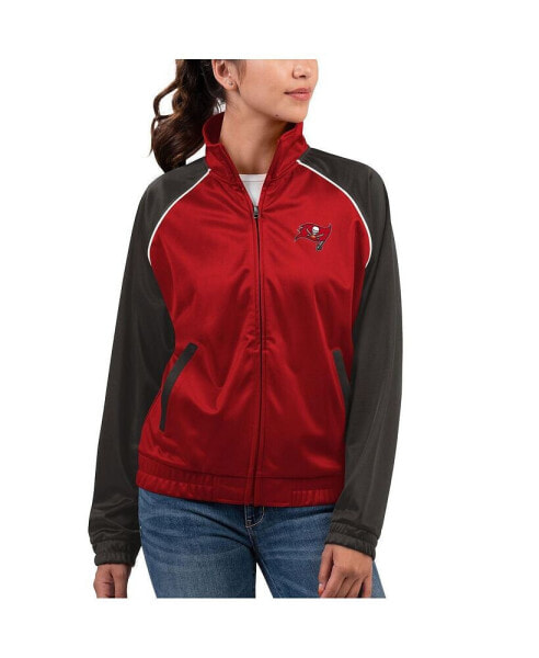 Women's Red Tampa Bay Buccaneers Showup Fashion Dolman Full-Zip Track Jacket