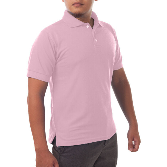 Page & Tuttle Solid Jersey Short Sleeve Polo Shirt Mens Pink Casual P39909-PNK
