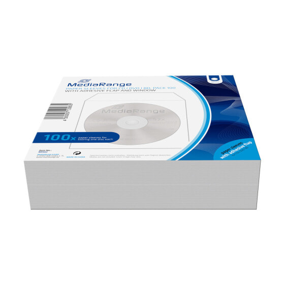 MEDIARANGE BOX62 - Sleeve case - 1 discs - White - Paper - 120 mm - 125 mm