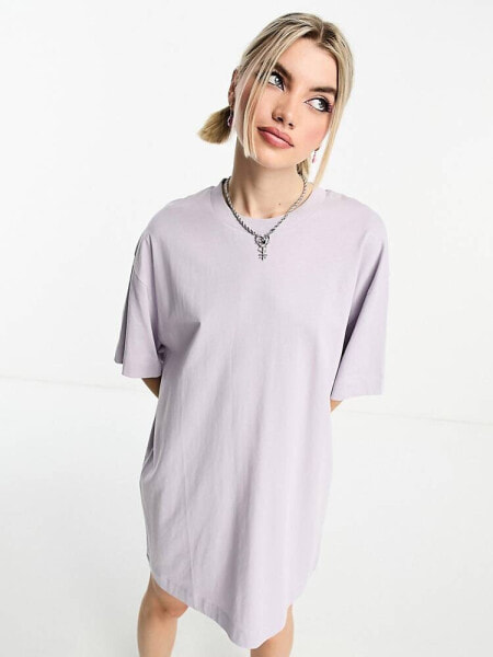 COLLUSION t-shirt mini dress in lilac