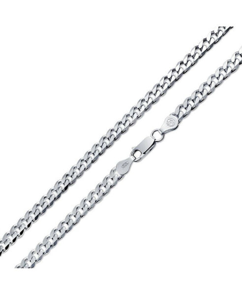 Men's Solid 6MM Diamond Cut .925 Sterling Silver Miami Cuban Curb Chain Necklace For Men s Women 18 Inch