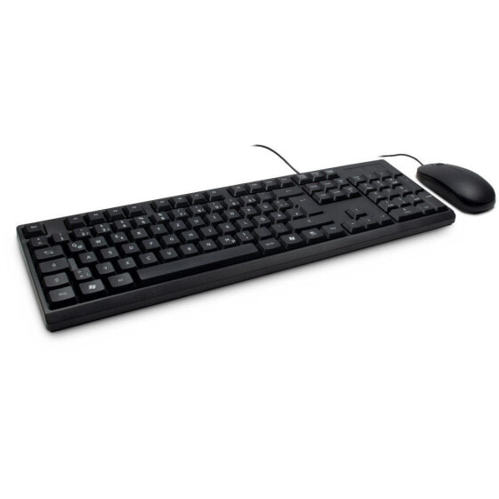 Inter-Tech NK-1000C - Full-size (100%) - USB - QWERTZ - Black - Mouse included