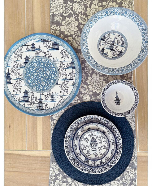 Pagoda Dinner Plates, Set of 4