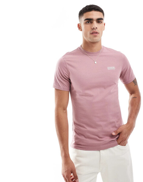 Barbour International small logo t-shirt in granite pink