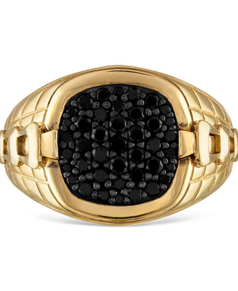 Men's Classic Black Diamond (1/2 ct. t.w.) Ring in 14k Gold-Plated Sterling Silver
