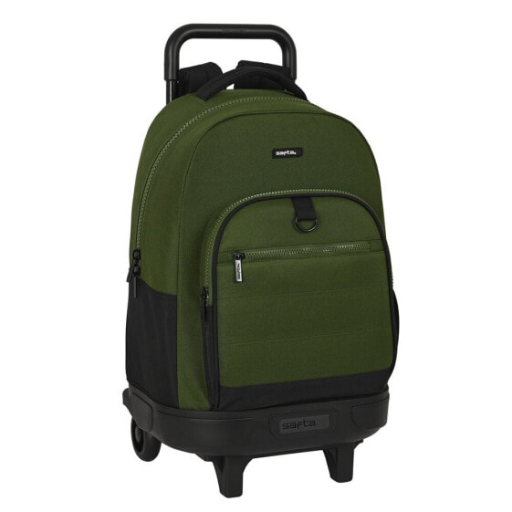 SAFTA Compact With Trolley Wheels Dark Forest Backpack