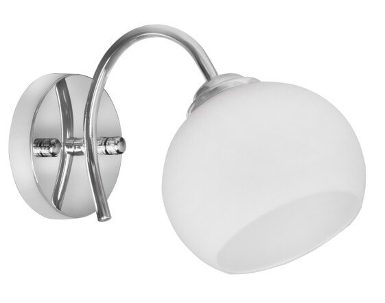 Activejet Classic single wall lamp - IRMA nickel E27 for the living room - Surfaced - Round - 1 bulb(s) - E27 - IP20 - Silver