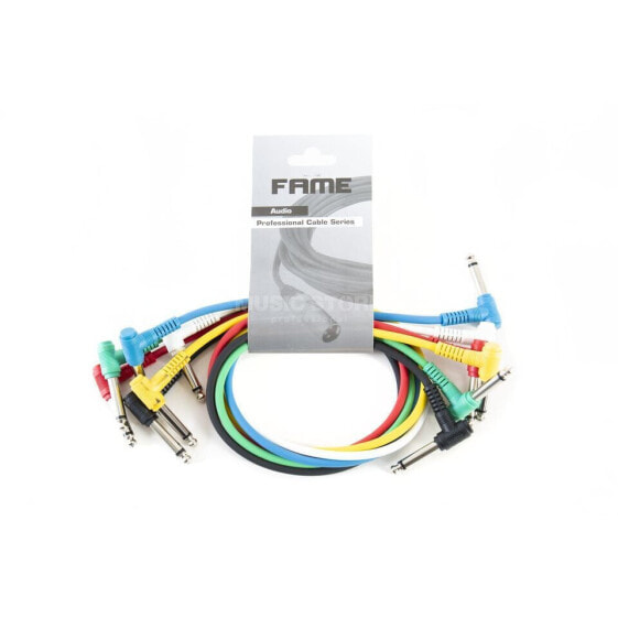 MUSIC STORE Patch Cable 0.6 m Mono Angled, Pack Of 6