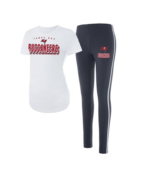 Women's White, Charcoal Tampa Bay Buccaneers Sonata T-shirt and Leggings Set